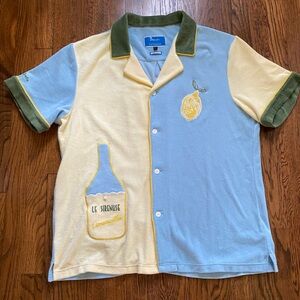 Tombolo x Le Sirenuse Terry Shirt Mens Large Blue Limoncello Cabana Short Sleeve